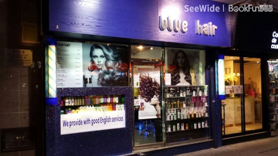 blue hair salon